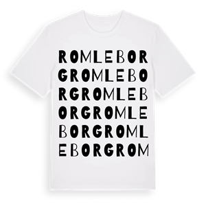 Romleborg ordlek t-shirt – ekologisk bomull t-shirt från Pinshirt