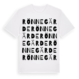 Rönnegärde ordlek t-shirt – ekologisk bomull t-shirt från Pinshirt