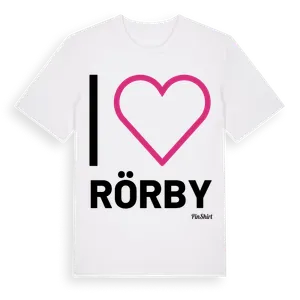Jag älskar Rörby t-shirt stort tryck – ekologisk bomull t-shirt från Pinshirt