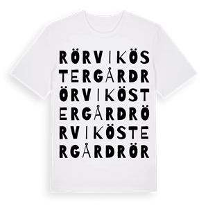 Rörvik Östergård ordlek t-shirt – ekologisk bomull t-shirt från Pinshirt