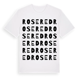 Rosered ordlek t-shirt – ekologisk bomull t-shirt från Pinshirt