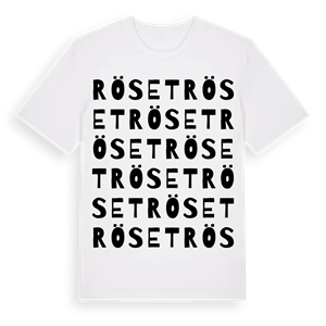 Röset ordlek t-shirt – ekologisk bomull t-shirt från Pinshirt