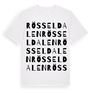 Rösseldalen ordlek t-shirt – ekologisk bomull t-shirt från Pinshirt