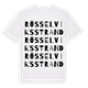 White t-shirt med Rösselviks strand ordlek t-shirt