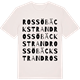 Vintage White t-shirt med Rossöbäckstrand ordlek t-shirt