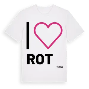 Jag älskar Rot t-shirt stort tryck – ekologisk bomull t-shirt från Pinshirt