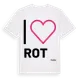 White t-shirt med Jag älskar Rot t-shirt stort tryck
