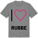 Mid Heather Gray t-shirt med Jag älskar Rubbe t-shirt stort tryck