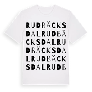 Rudbäcksdal ordlek t-shirt – ekologisk bomull t-shirt från Pinshirt