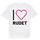 White t-shirt med Jag älskar Rudet t-shirt stort tryck