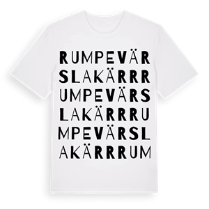 Rumpevärslakärr ordlek t-shirt – ekologisk bomull t-shirt från Pinshirt