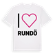 White t-shirt med Jag älskar Rundö t-shirt stort tryck