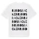 White t-shirt med Rundsbacken ordlek t-shirt