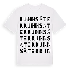 Runnsäter ordlek t-shirt – ekologisk bomull t-shirt från Pinshirt