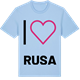 Blue Soul t-shirt med Jag älskar Rusa t-shirt stort tryck