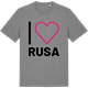 Mid Heather Gray t-shirt med Jag älskar Rusa t-shirt stort tryck