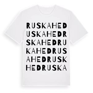 Ruskahed ordlek t-shirt – ekologisk bomull t-shirt från Pinshirt