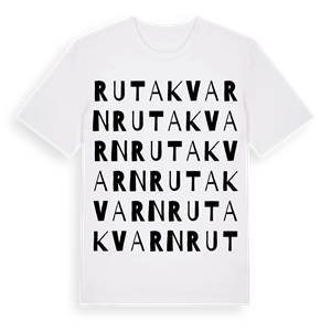 Rutakvarn ordlek t-shirt – ekologisk bomull t-shirt från Pinshirt