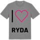 Mid Heather Gray t-shirt med Jag älskar Ryda t-shirt stort tryck