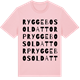 Pink Cotton t-shirt med Ryggebo soldattorp ordlek t-shirt