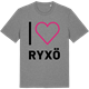 Mid Heather Gray t-shirt med Jag älskar Ryxö t-shirt stort tryck