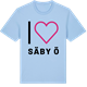 Blue Soul t-shirt med Jag älskar Säby ö t-shirt stort tryck