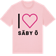 Pink Cotton t-shirt med Jag älskar Säby ö t-shirt stort tryck
