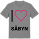 Mid Heather Gray t-shirt med Jag älskar Säbyn t-shirt stort tryck