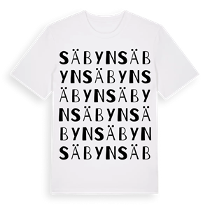 Säbyn ordlek t-shirt – ekologisk bomull t-shirt från PinShirt