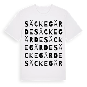 Säckegärde ordlek t-shirt – ekologisk bomull t-shirt från Pinshirt