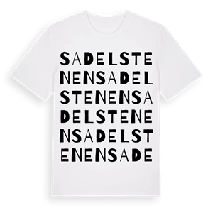 Sadelstenen ordlek t-shirt – ekologisk bomull t-shirt från Pinshirt
