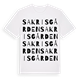White t-shirt med Sakrisgården ordlek t-shirt