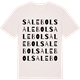 Vintage White t-shirt med Salebol ordlek t-shirt