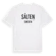 White t-shirt med Sälten i Sverige t-shirt