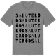 Mid Heather Gray t-shirt med Saluteröd ordlek t-shirt