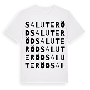 Saluteröd ordlek t-shirt – ekologisk bomull t-shirt från Pinshirt