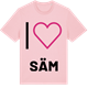 Pink Cotton t-shirt med Jag älskar Säm t-shirt stort tryck