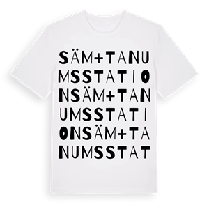 Säm + Tanums station ordlek t-shirt – ekologisk bomull t-shirt från Pinshirt