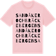 Pink Cotton t-shirt med Sandåker och Bräckebergen ordlek t-shirt