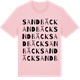 Pink Cotton t-shirt med Sandbäck ordlek t-shirt