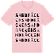 Pink Cotton t-shirt med Sandbäcken ordlek t-shirt