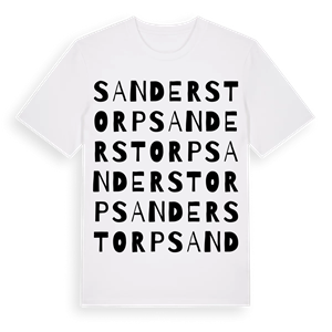 Sanderstorp ordlek t-shirt – ekologisk bomull t-shirt från Pinshirt