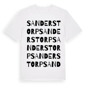 Sanderstorp ordlek t-shirt – ekologisk bomull t-shirt från Pinshirt