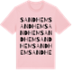Pink Cotton t-shirt med Sandhem ordlek t-shirt