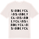 Vintage White t-shirt med Sandlyckan ordlek t-shirt