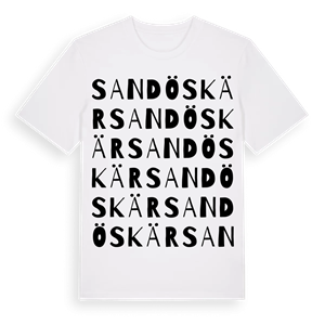 Sandö skär ordlek t-shirt – ekologisk bomull t-shirt från Pinshirt