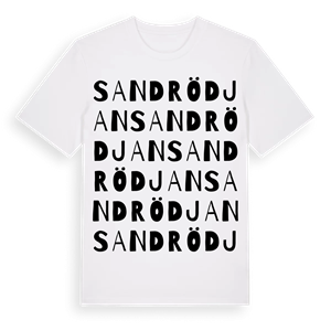 Sandrödjan ordlek t-shirt – ekologisk bomull t-shirt från Pinshirt