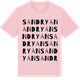 Pink Cotton t-shirt med Sandryan ordlek t-shirt