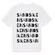 White t-shirt med Sandsiken ordlek t-shirt