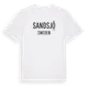 White t-shirt med Sandsjö i Sverige t-shirt